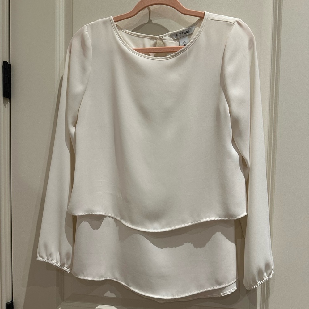White House Black Market Cream Blouse